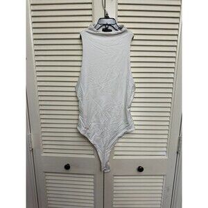 NAKED WARDROBE The Sleeveless Bodysuit Size XS White - Defect MARKS